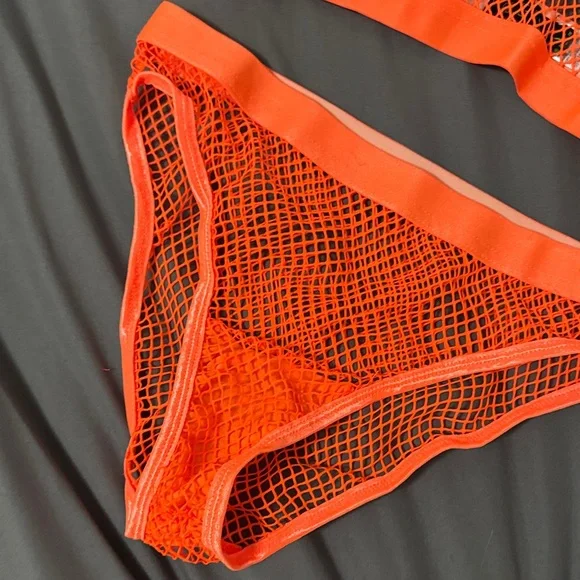 Bright Orange Fishnet Set - Picture 7 of 9